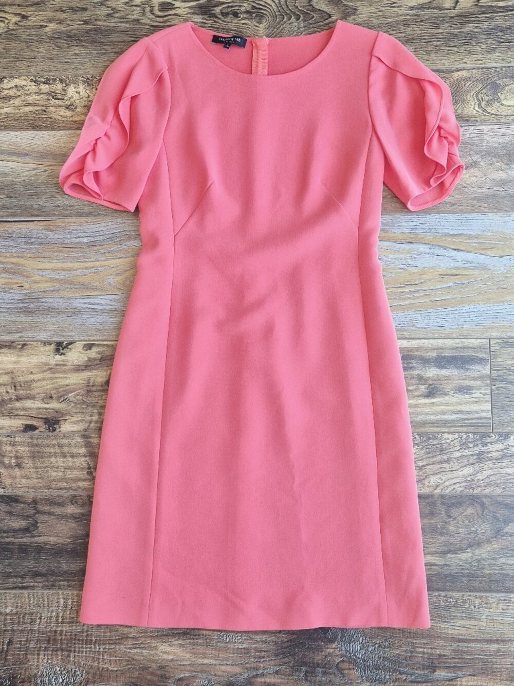 LAFAYETTE 148 NEW YORK Puff Sleeve Career Business Sheath Dress Coral Women's 2